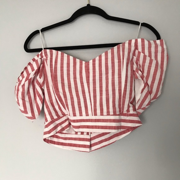 Topshop striped strapless top - Picture 3 of 5